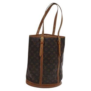 Authentic LOUIS VUITTON Monogram Bucket GM Shoulder Bag M42236 LV